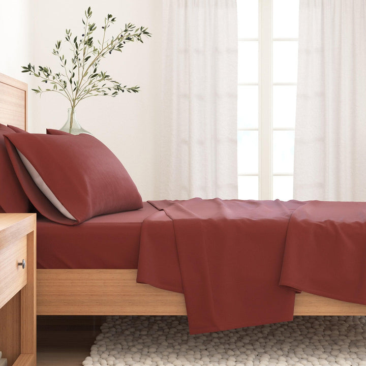 Nordic 4-Piece Cotton Solid Flannel Sheet