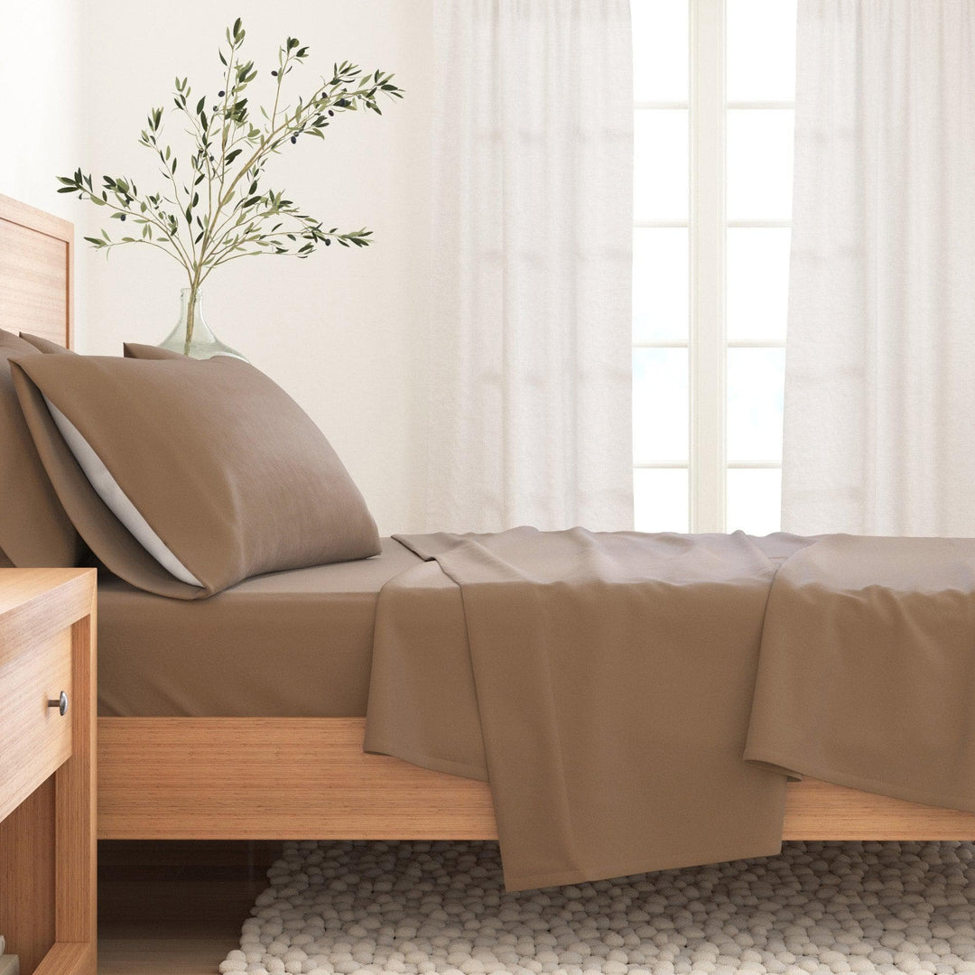 Nordic 4-Piece Cotton Solid Flannel Sheet
