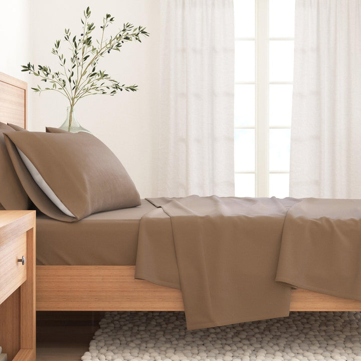 Nordic 4-Piece Cotton Solid Flannel Sheet