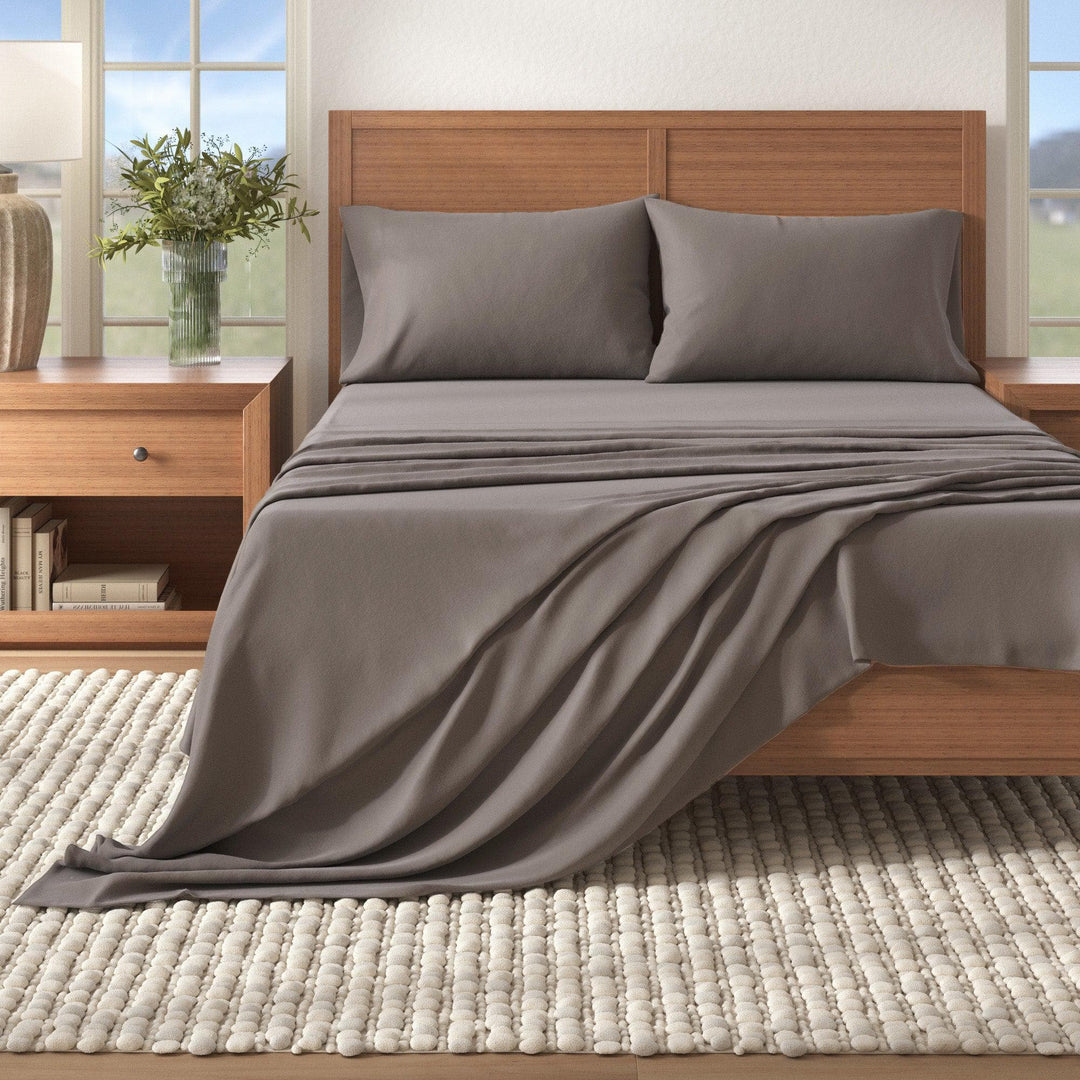 Nordic 4-Piece Cotton Solid Flannel Sheet