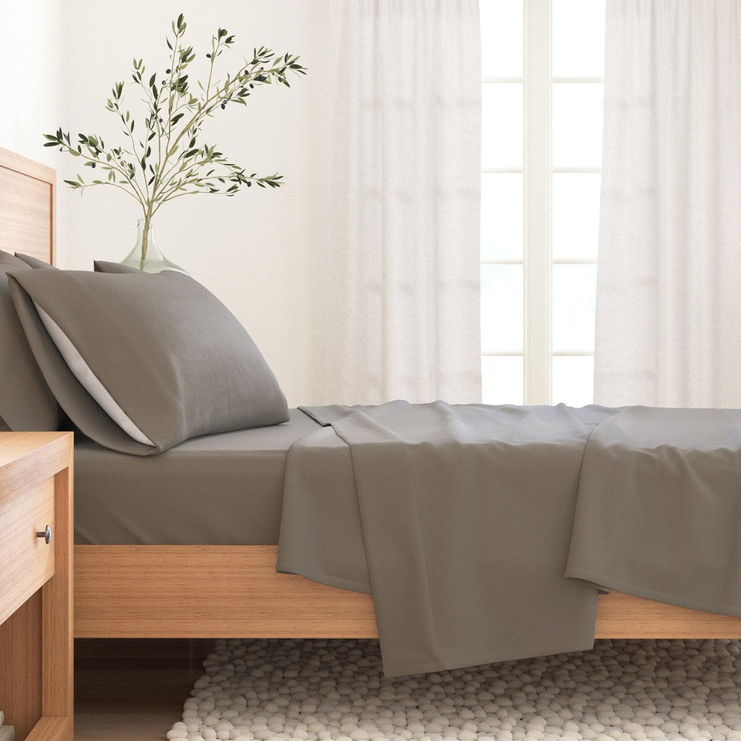 Nordic 4-Piece Cotton Solid Flannel Sheet