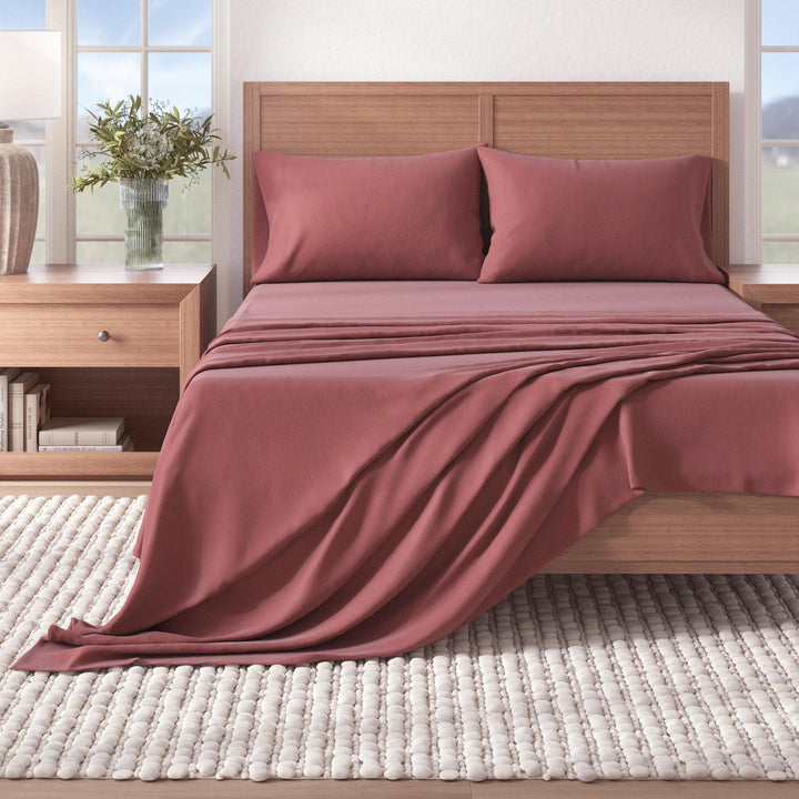 Nordic 4-Piece Cotton Solid Flannel Sheet