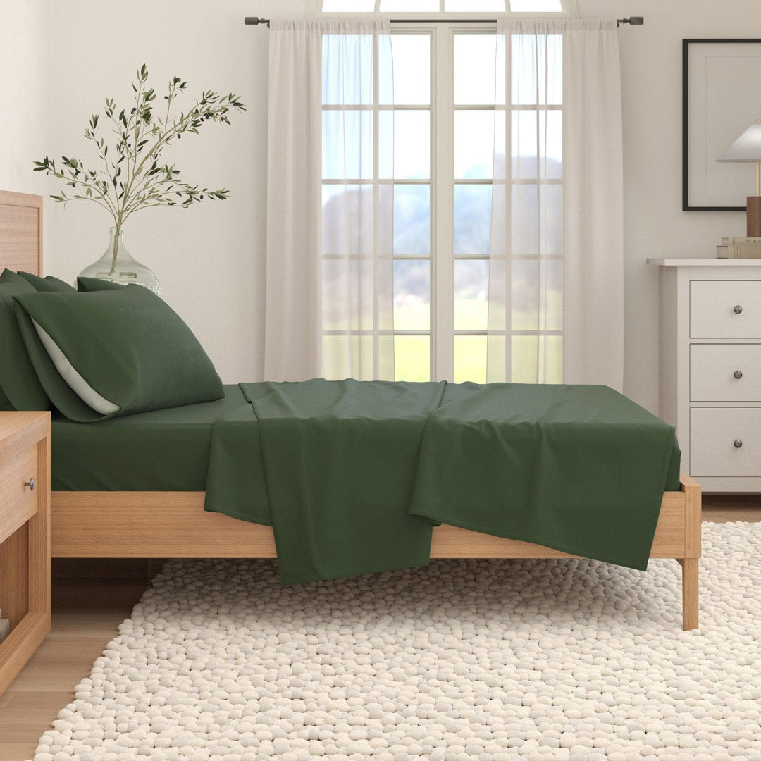 Nordic 4-Piece Cotton Solid Flannel Sheet
