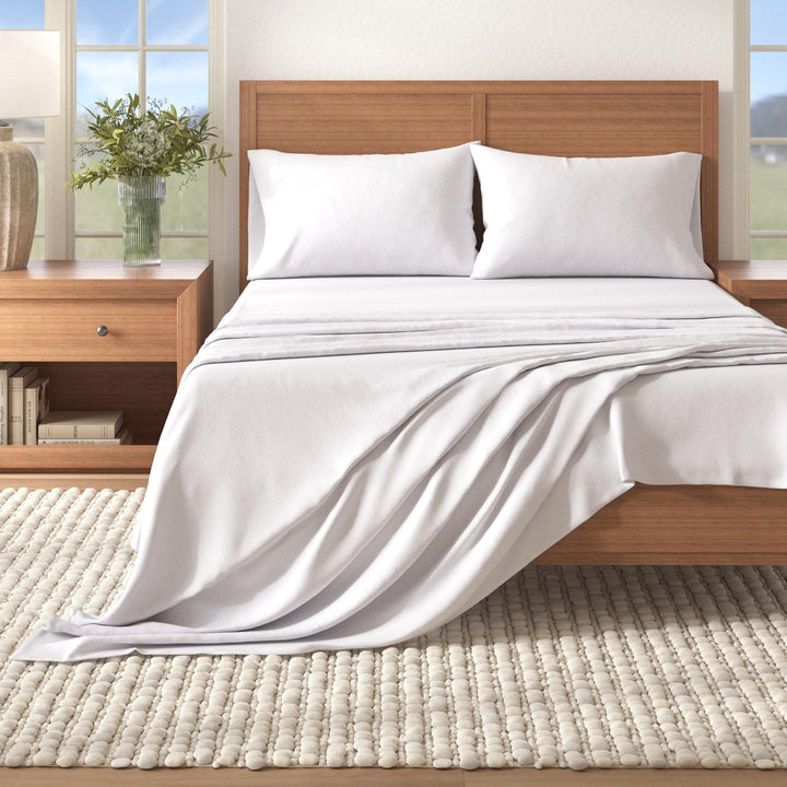 Nordic 4-Piece Cotton Solid Flannel Sheet