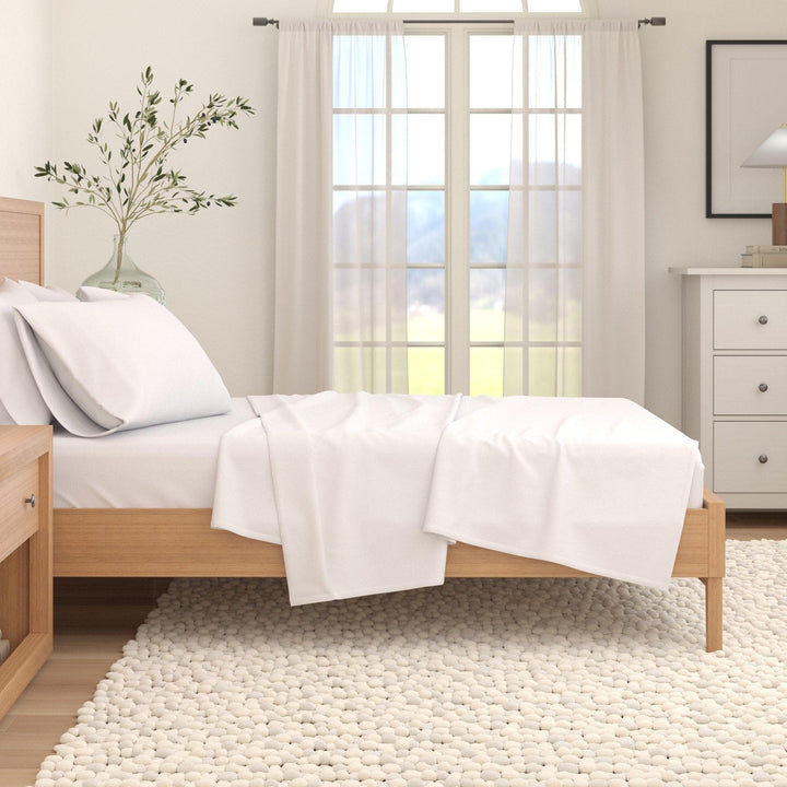 Nordic 4-Piece Cotton Solid Flannel Sheet