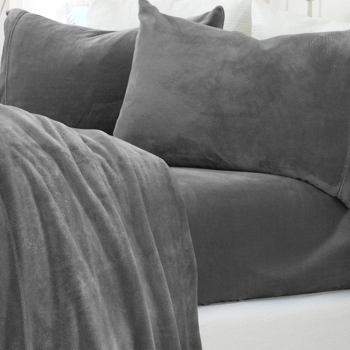 4-Piece Solid Plush Sheet - Velvet Luxe Collection