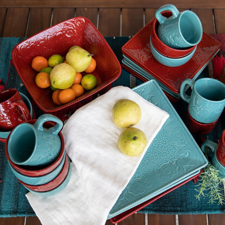 Floral Embossed Dinnerware Set