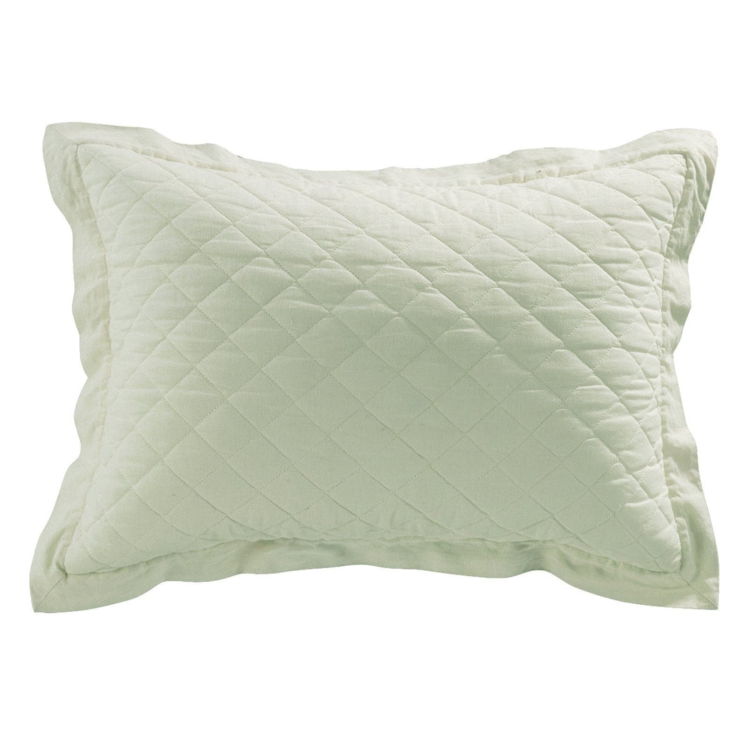 Linen & Cotton Quilted Pillow Sham in Seafoam color from HiEnd Accents