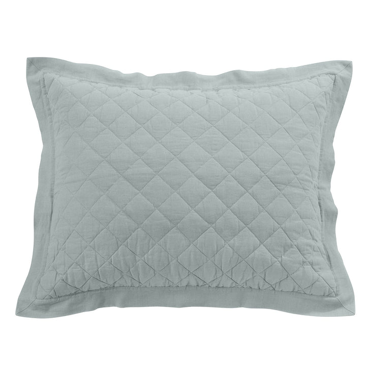 Linen & Cotton Quilted Pillow Sham in Seaglass color from HiEnd Accents