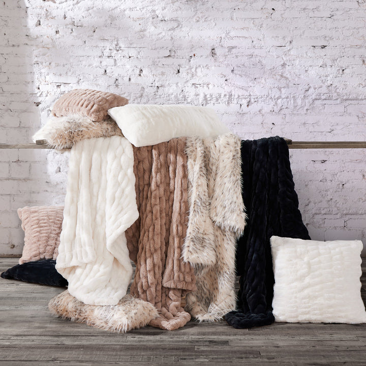 Luxury Faux Fur Throw Pillows and Throw Blankets - The Coastal Compass Home Decor