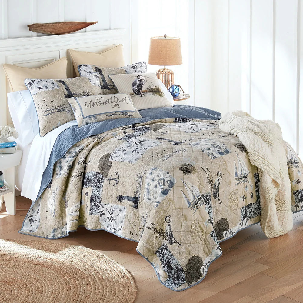 Nautical quilt set - The Coastal Compass Home Decor