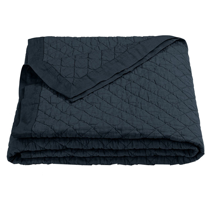 Linen Cotton Diamond Quilt in Navy color from HiEnd Accents