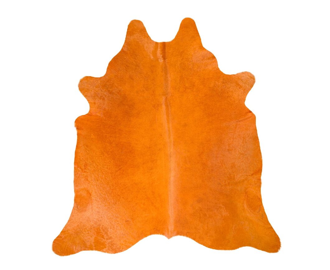 Orange Dyed Cowhide Rug - Coastal Compass Home Decor 