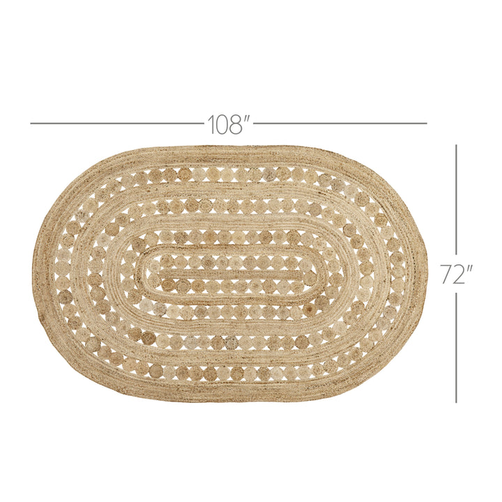 Oval braided jute area rug 72"x108" 