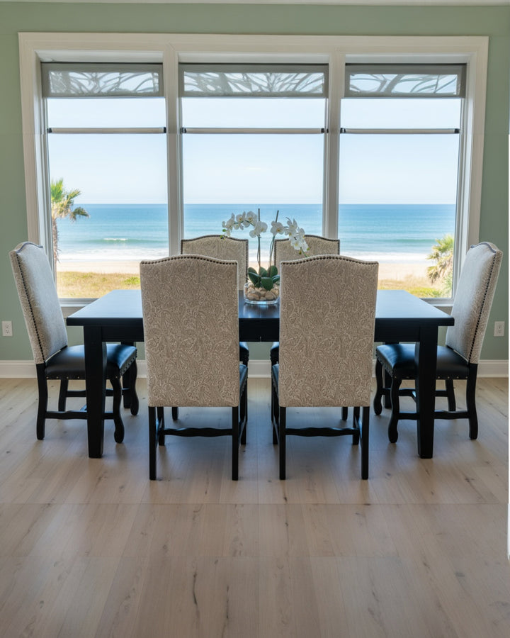 Paisley Dove Leather Dining Chair