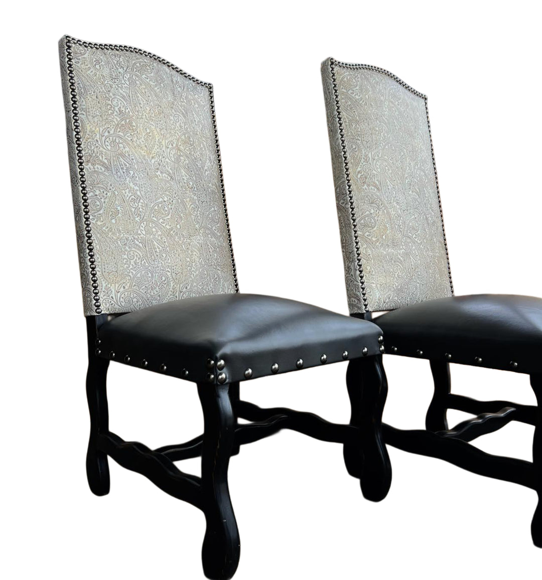 Paisley Dove Leather Dining Chair