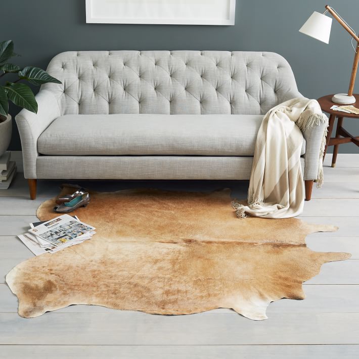 Bundle 3 Leather Rug, Palomino+Butter buy +Toasted Wheat Color Rustic New Cowhide Ge