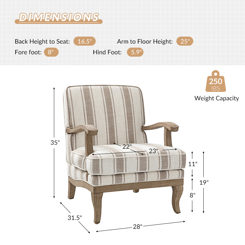 Peppercorn Stripe Arm Chair