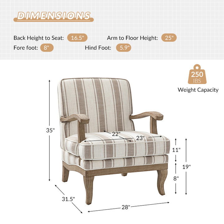 Peppercorn Stripe Arm Chair