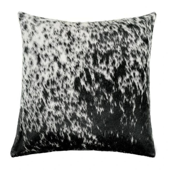 Black and white peppered cowhide pillow cover - Coastal Compass Home Decor