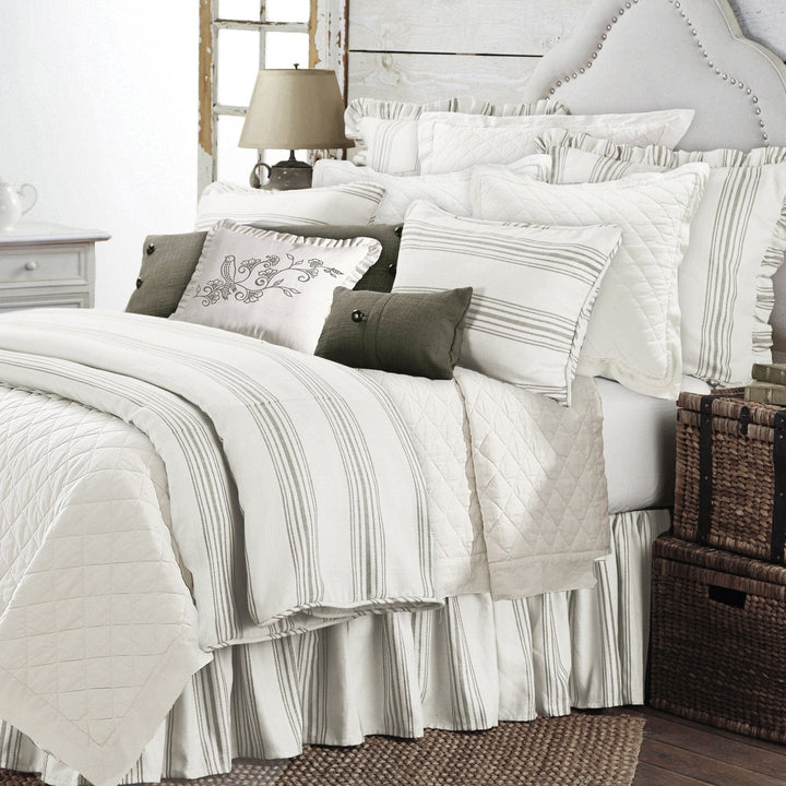 Prescott Bedding Set in Taupe color with matching pillows from HiEnd Accents