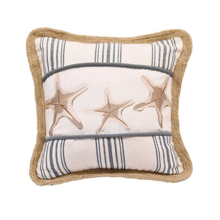 Horizon Stripe Starfish Throw Pillow