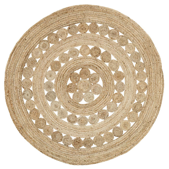 Celeste Jute Area Rug 6ft Round - The Coastal Compass Home Decor