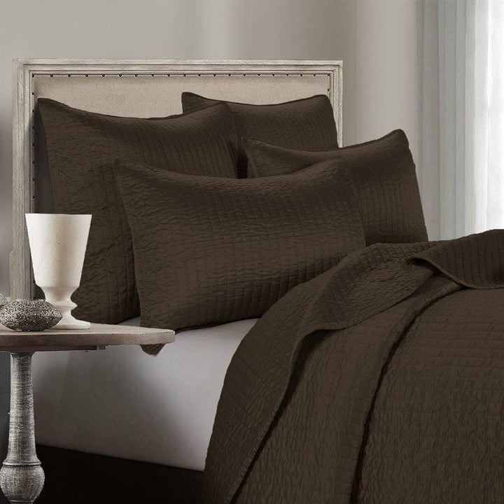 Satin Channel Quilt Set in Chocolate color from HiEnd Accents