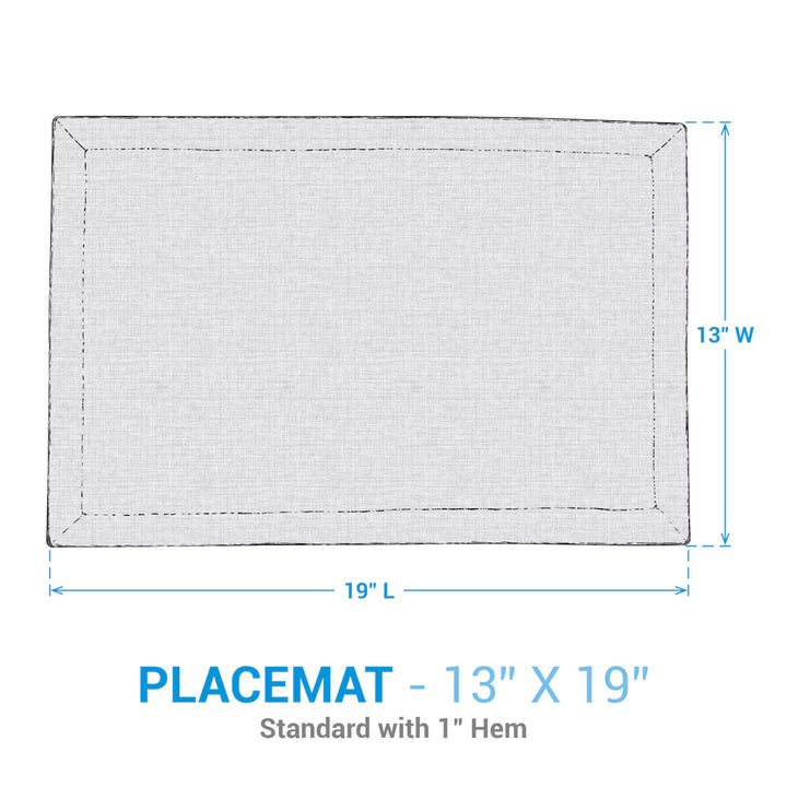 placemat with dimensions labeled on a white background