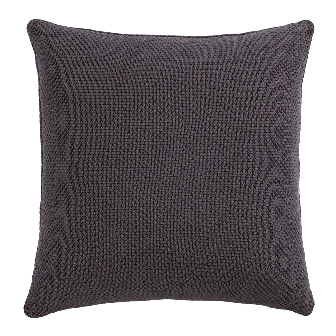 Slate grey Cotton knit euro pillow - Coastal Compass Home Decor