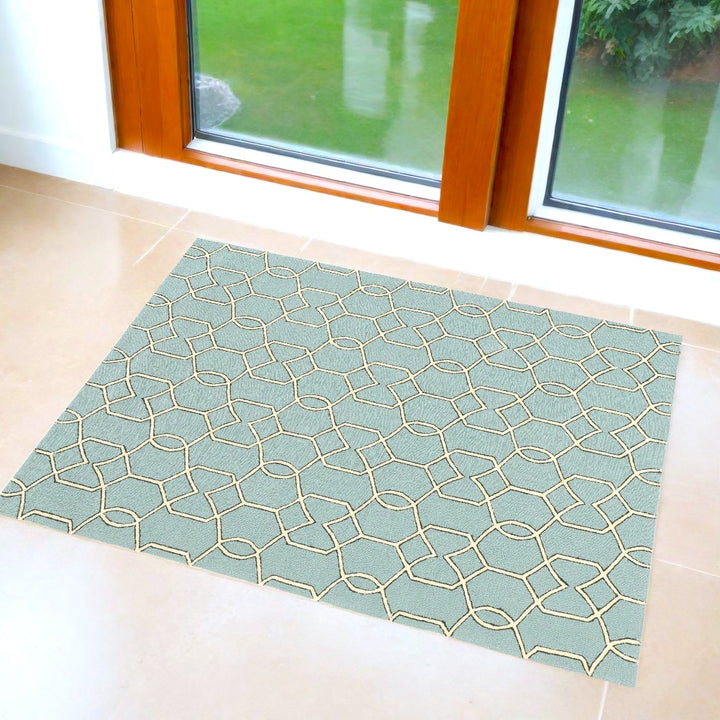 Spa Trellis and Diamond Coastal Rug