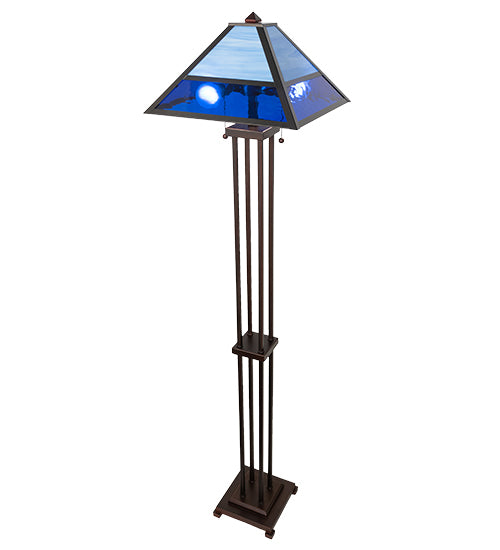 American hand-crafted Split Mission Waterglass Floor Lamp - The Coastal Compass Home Decor