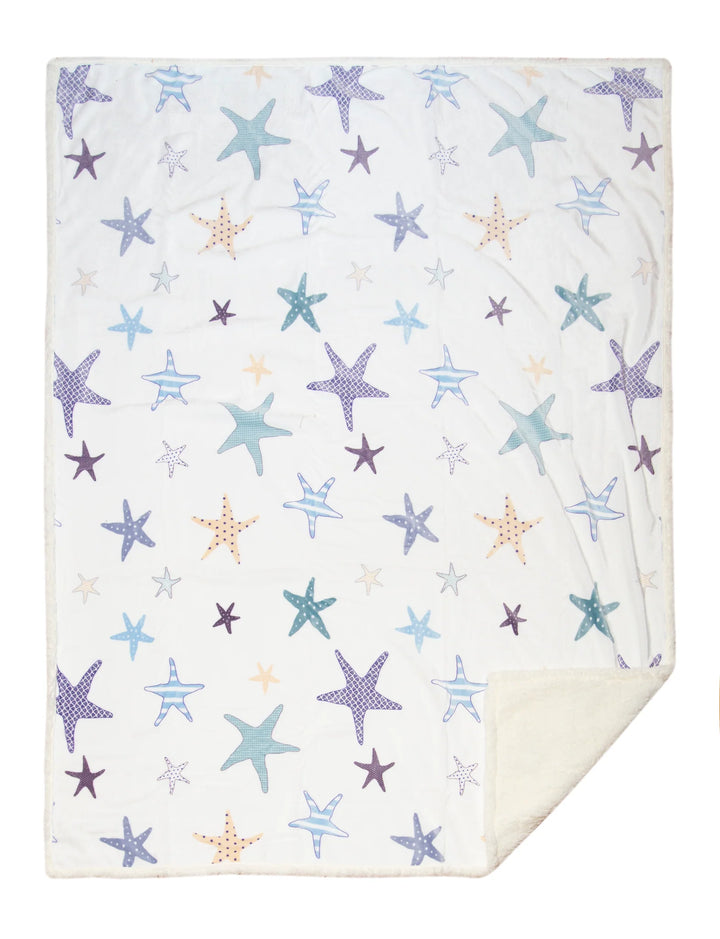 Plush Starfish Sherpa Throw Blanket - The Coastal Compass Home Decor