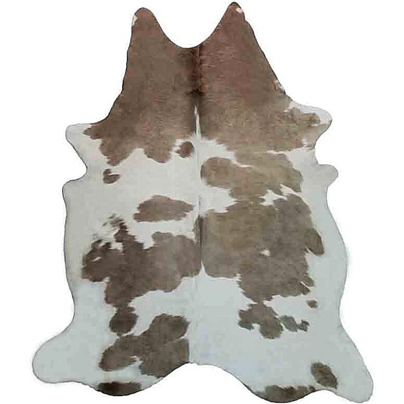 Taupe and white cowhide rug - The Coastal Compass Home Decor