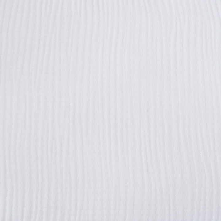 close-up of Voile Cotton white bedding pattern detail