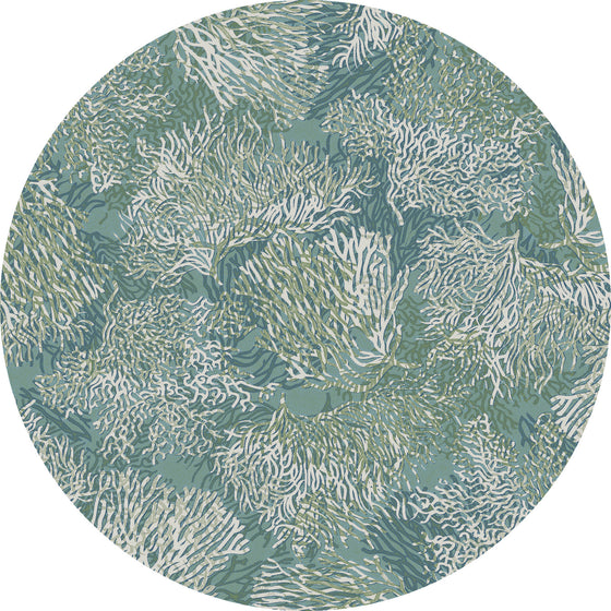 Aqua Coral Reef Bloom Rug • Coastal Compass Home Decor