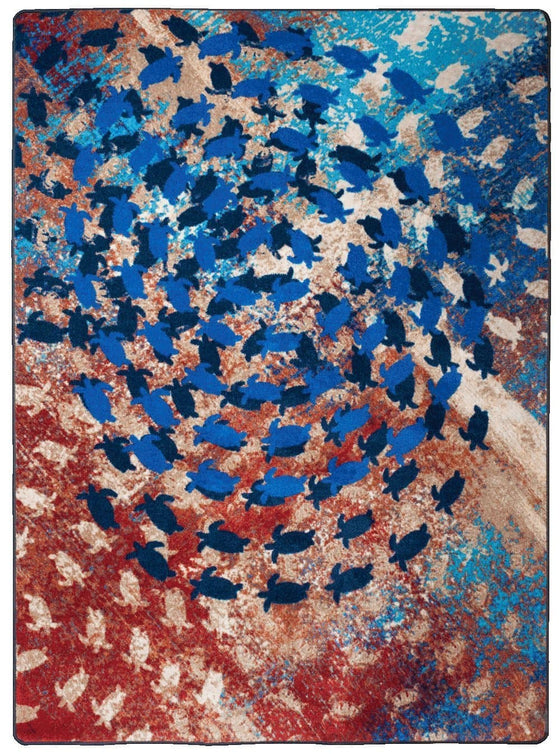 The Turtle Journey Area Rug Collection - Made in the USA - The Coastal Compass Home Decor