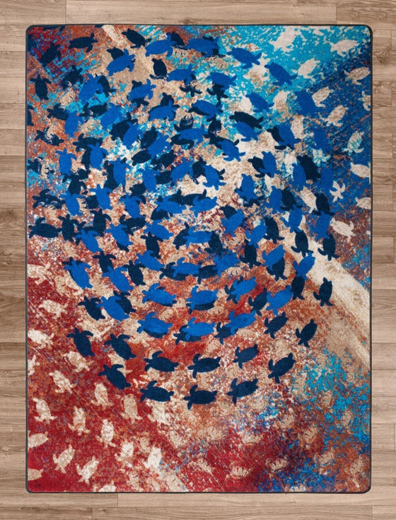 The Turtle Journey Area Rug | Coastal Compass Home Decor