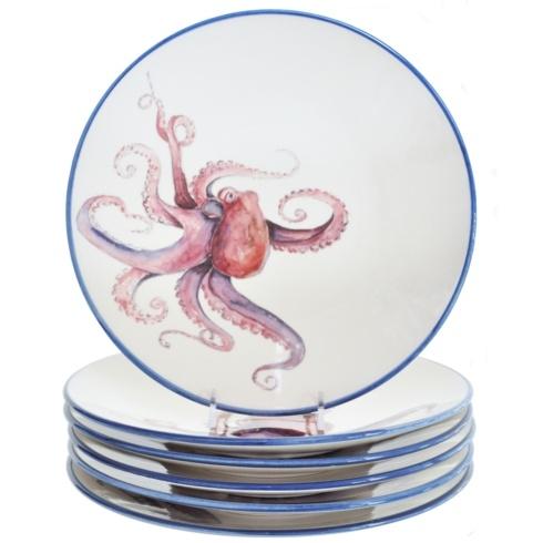 Octopus Salad Plate - Set of 6 | Coastal Compass Home Decor
