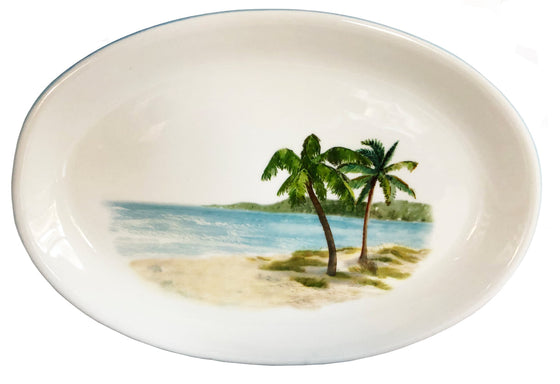 Palm Breeze Oval Platter | Coastal Compass Home Decor
