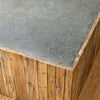 Aged Zinc Top Platform Coffee Table • Coastal Compass Home Decor