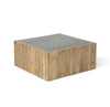 Aged Zinc Top Platform Coffee Table • Coastal Compass Home Decor