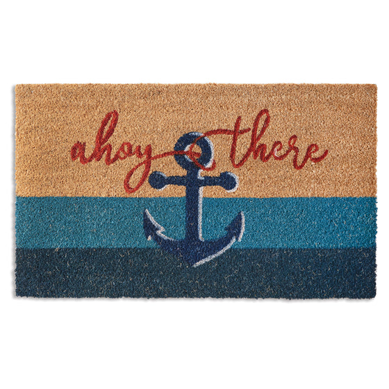 Ahoy There Anchor Doormat • Coastal Compass Home Decor