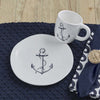 Coastal Anchor Rope Salad Plate, mug, placemat and napkins - The Coastal Compass Home Decor