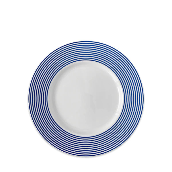 Bandon Stripe Rimmed Salad Plate • Coastal Compass Home Decor