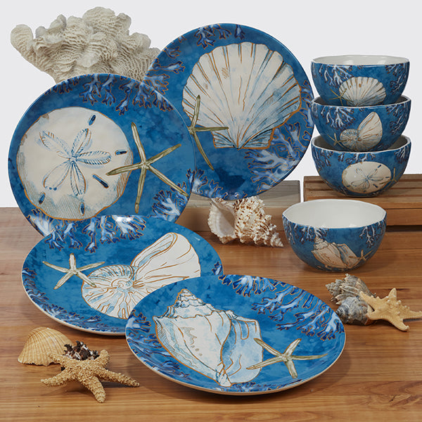Beach Shells Dinnerware Set • Coastal Compass Home Decor