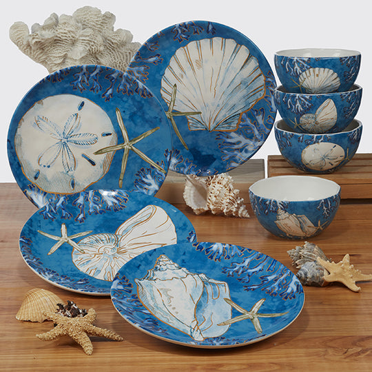Beach Shells Dinnerware Set Beach Dinnerware The Coastal Compass