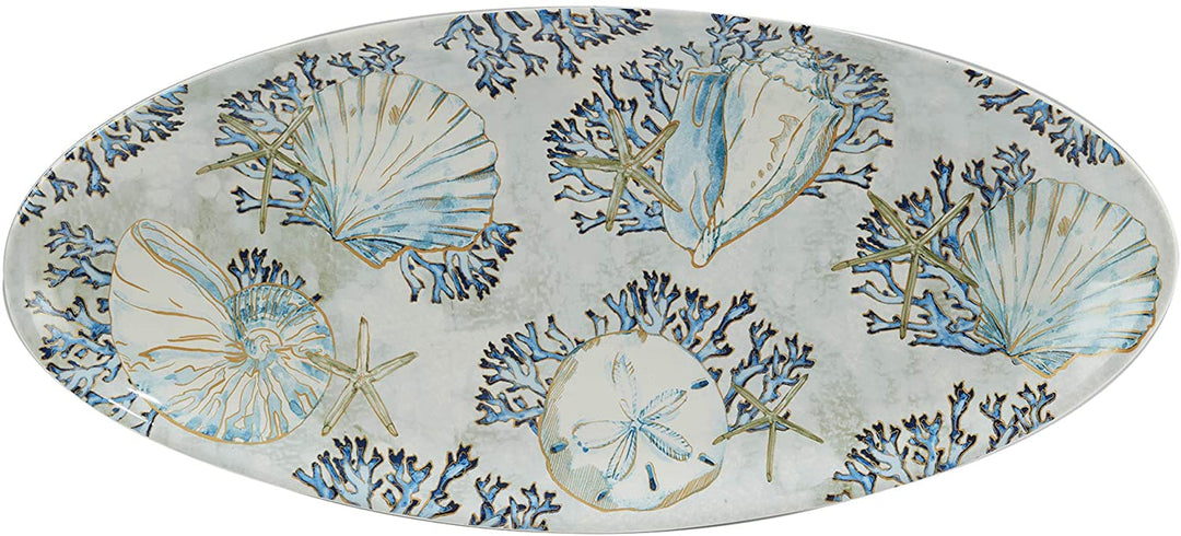 Beach Shells Fish Platter • Coastal Compass Home Decor