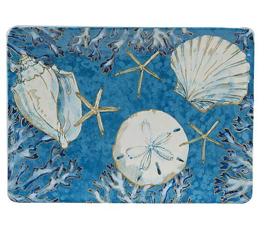 Beach Shells Rectangular Platter • Coastal Compass Home Decor