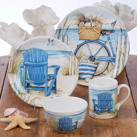 Ocean Side Dinner Plate Set • Coastal Compass Home Decor
